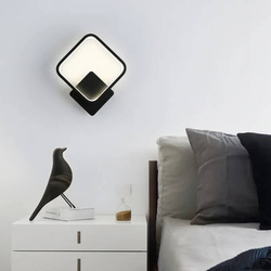 KINKIET ŚCIENNY LED 12W 20x23CM CZARNY