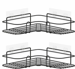 2 x półka łazienkowa wisząca półki pod prysznic do łazienki 2 sztuki czarne