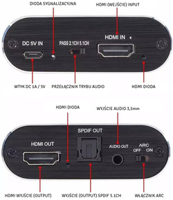 KONWERTER HDMI DO HDMI + AUDIO ARC TOSLINK