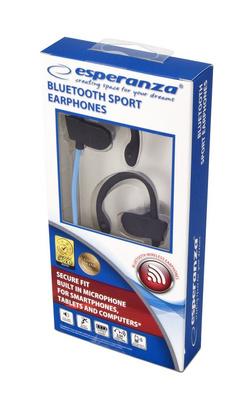 SŁUCHAWKI SPORTOWE DOUSZNE BLUETOOTH NIEBIESKIE