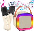 Zestaw karaoke 2 mikrofony + głośnik bezprzewodowy bluetooth dla dzieci