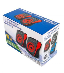 Głośniki komputerowe 2.0 USB FLAMENCO czarno-czerwone