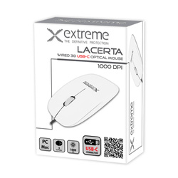 MYSZ PRZEWOD. 3D LACERTA BIAŁA USB