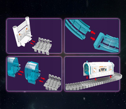 Tor Samochodowy Pętla Baza Kosmiczna 205 elementów Auto Figurki Mini Projektor
