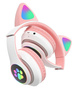 SŁUCHAWKI NAUSZNE BLUETOOTH LED KOCIE USZY + RADIO