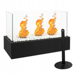 Biokominek wolnostojący duży do salonu prostokątny trzy palniki bio kominek