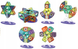 Świecące Klocki Magnetyczne Kulodrom Tor Kulkowy Dla Kulek 110 Elementów