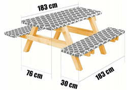 POKROWIEC OCHRONNY NA STÓŁ OGRODOWY CATERINGOWY + 2 ŁAWY OBRUS PVC