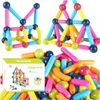 KLOCKI MAGNETYCZNE  DUŻE 84 ELEMENTY KONSTRUKCYJNE