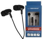 SŁUCHAWKI DOUSZNE Z MIKROFONEM EH193 CZARNE