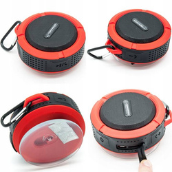Wodoodporny głośnik bluetooth COUNTRY czarny-czerwony