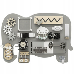 Sensoryczna Tablica Manipulacyjna MONTESSORI Słoń Edukacyjna Drewniana