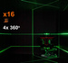 POZIOMICA LASEROWA 360 LASER KRZYŻOWY 4D 16 LINII