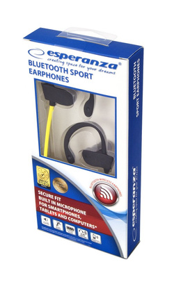 SŁUCHAWKI SPORTOWE DOUSZNE BLUETOOTH ŻÓŁTY