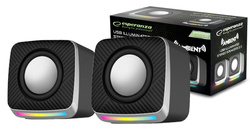 GŁOŚNIKI KOMPUTEROWE AMBIENT DO KOMPUTERA PC LAPTOPA USB RGB MINI JACK 3.5 mm