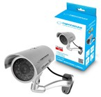 KAMERA ATRAPA LED MONITORING KAMERA ZEWNĘTRZNA ŚCIENNA Z DIODĄ MIGAJĄCA SPECTRE SREBRNA