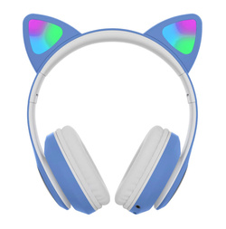 SŁUCHAWKI NAUSZNE BLUETOOTH LED KOCIE USZY + RADIO
