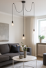 LAMPA SUFITOWA WISZĄCA ŻYRANDOL PAJĄK MODERN LED 3 RAMIONA E27 CZARNA