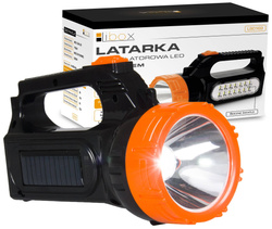 Latarka akumulatorowa LED 1.5W z ładowaniem solarnym i światłem bocznym 2.1W LB0169 LIBOX