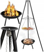 Grill ogrodowy trójnóg nad ognisko + palenisko wiszący