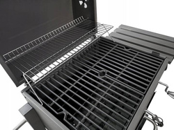 SOLIDNY GRILL OGRODOWY DUŻY ZAMYKANY ŻELIWNY RUSZT Z TERMOMETERM