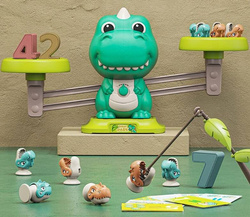 GRA ZRĘCZNOŚCIOWA ZABAWA W ŁOWIENIE DINOZAURÓW DINO WĘDKI WĘDKOWANIE 