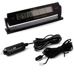 TERMOMETR SAMOCHODOWY ZEGAREK WOLTOMIERZ URZADZENIE 3W1 LCD DO SAMOCHODU