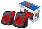 Głośniki komputerowe 2.0 USB FLAMENCO czarno-czerwone
