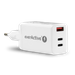Ładowarka sieciowa GaN z gniazdem USB oraz 2x USB-C PD PPS QC4+ 65W