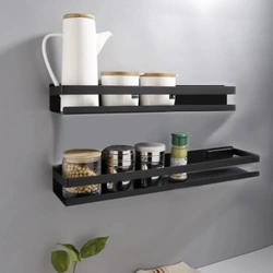 PÓŁKA ŁAZIENKOWA WISZĄCA POD PRYSZNIC LUSTRO KUCHENNA LOFT CZARNA 50CM