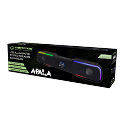 GŁOŚNIK USB SOUNDBAR LED 6W RAINBOW APALA ESPERANZA 