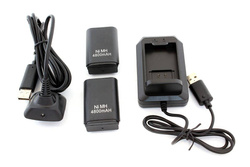 BATERIA 2x XBOX 360 KABEL USB BLACK