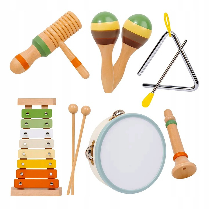 Drewniany Zestaw Instrumentów Muzycznych Dla Dzieci 7 El. Tamburyn Cymbałki pol_pl_Drewniany-Zestaw-Instrumentow-Muzycznych-Dla-Dzieci-7-El-Tamburyn-Cymbalki-7722_3