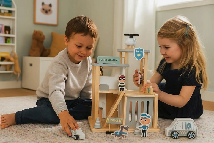 Drewniany Posterunek Komisariat Policji Zestaw Pojazdy Figurki Helikopter pol_pl_Drewniany-Posterunek-Komisariat-Policji-Zestaw-Pojazdy-Figurki-Helikopter-7723_6