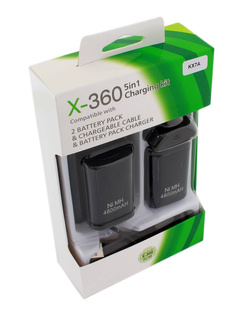 BATERIA 2x XBOX 360 KABEL USB BLACK