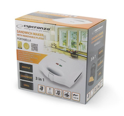 Opiekacz toster gofrownica grill 3w1 Portabella biały