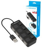 HUB 4 x USB 2.0 rozdzielacz na 4 porty z włącznikami Esperanza