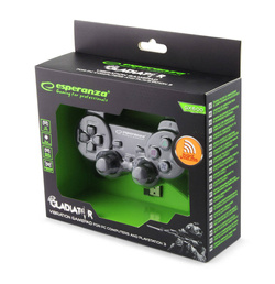 Gamepad bezprzewodowy PS3/USB Gladiator czarny