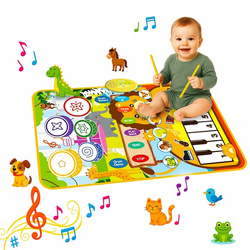 Interaktywna Mata Edukacyjna Dla Dzieci Odgłosy Zwierząt Instrumenty