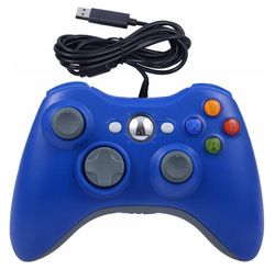Gamepad kontroler do PC XBOX podwójna wibracja niebieski