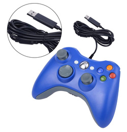 Gamepad kontroler do PC XBOX podwójna wibracja niebieski