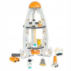 Drewniana Rakieta Kosmiczna Manipulacyjna Sensoryczna Liczydło Dla Dzieci