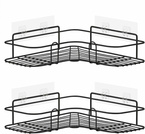 2 x półka łazienkowa wisząca półki pod prysznic do łazienki 2 sztuki czarne