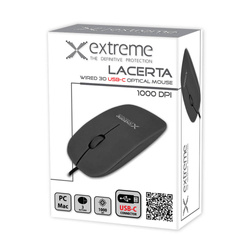 MYSZ PRZEWODOWA 3D LACERTA CZARNA USB-C