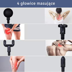 PISTOLET DO MASAŻU 4 GŁOWICE
