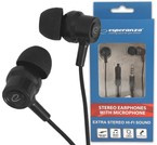 SŁUCHAWKI DOUSZNE Z MIKROFONEM CZARNE