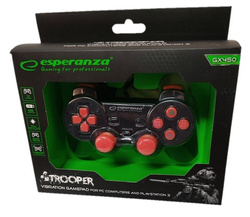 Gamepad z wibracją pad USB do PC/PS3 TROOPER czerwony
