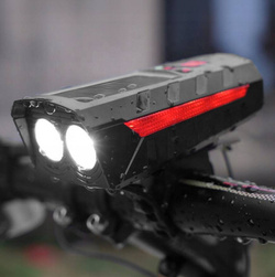LAMPA ROWEROWA LAMPKA SOLARNA NA KIEROWNICĘ ZESTAW PRZÓD + TYŁ