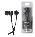 Słuchawki douszne dokanałowe z mikrofonem ZIPPER czarne