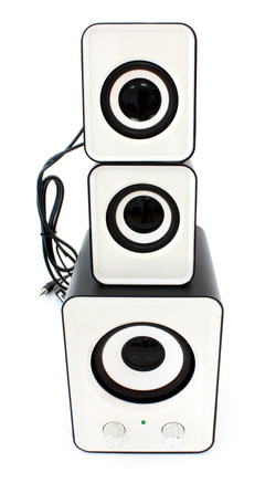 MOCNE GŁOŚNIKI 2.1 USB DO LAPTOPA SUBWOOFER BIAŁE
